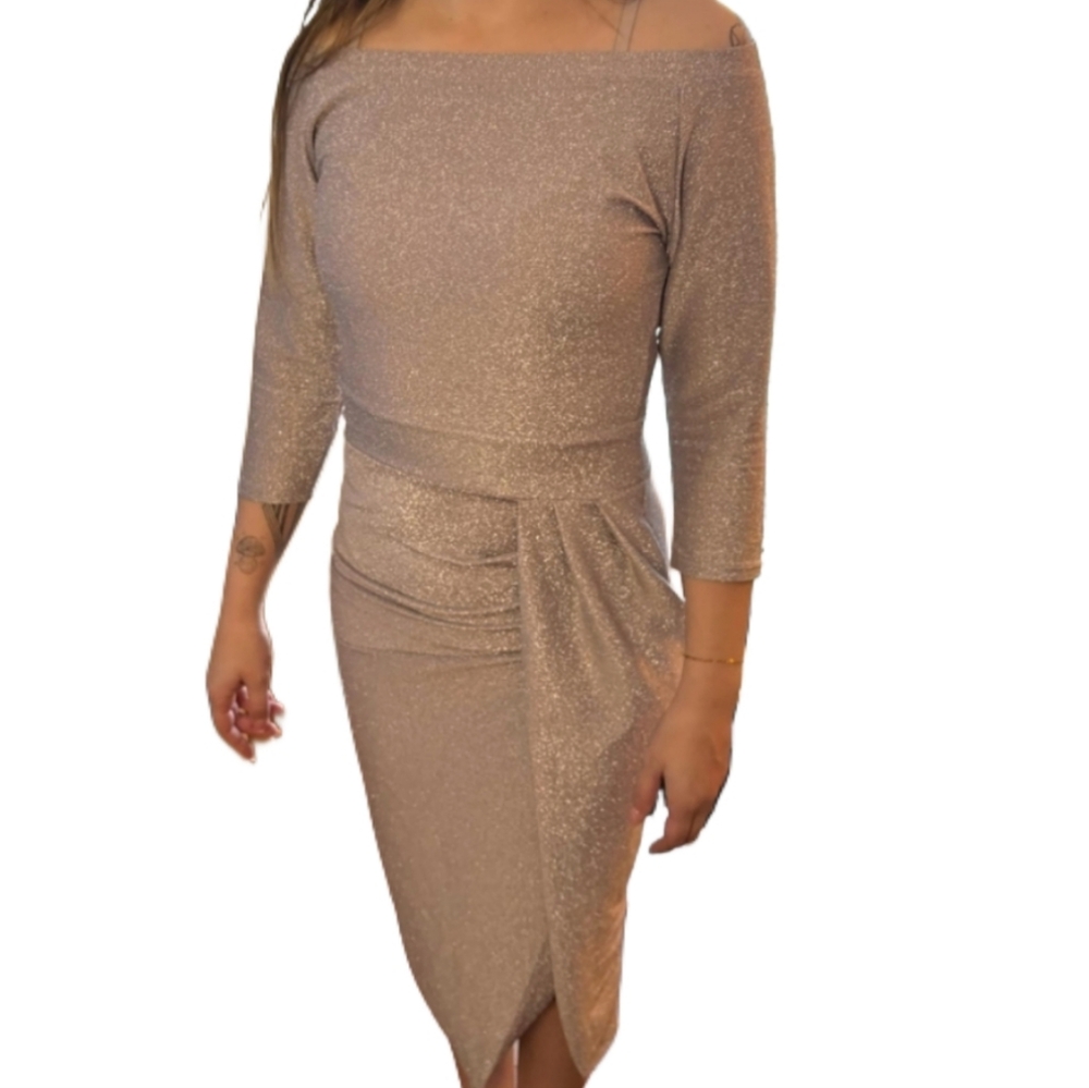 Diamond sparkly boutique‎ dress, front wave slimming, modest classy